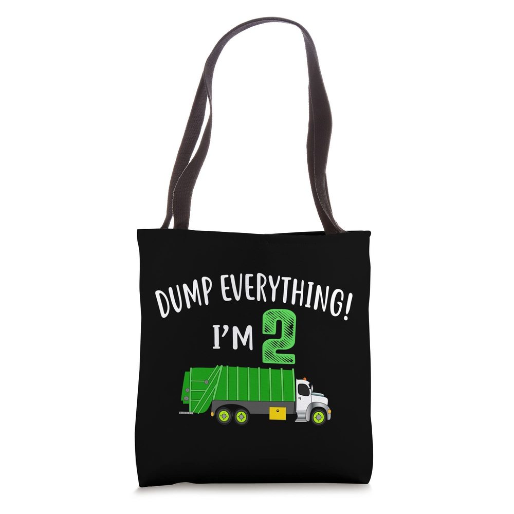 Dump Everything I'M 2 Shirt Kids Garbage Truck Birthday Tote Bag C :<